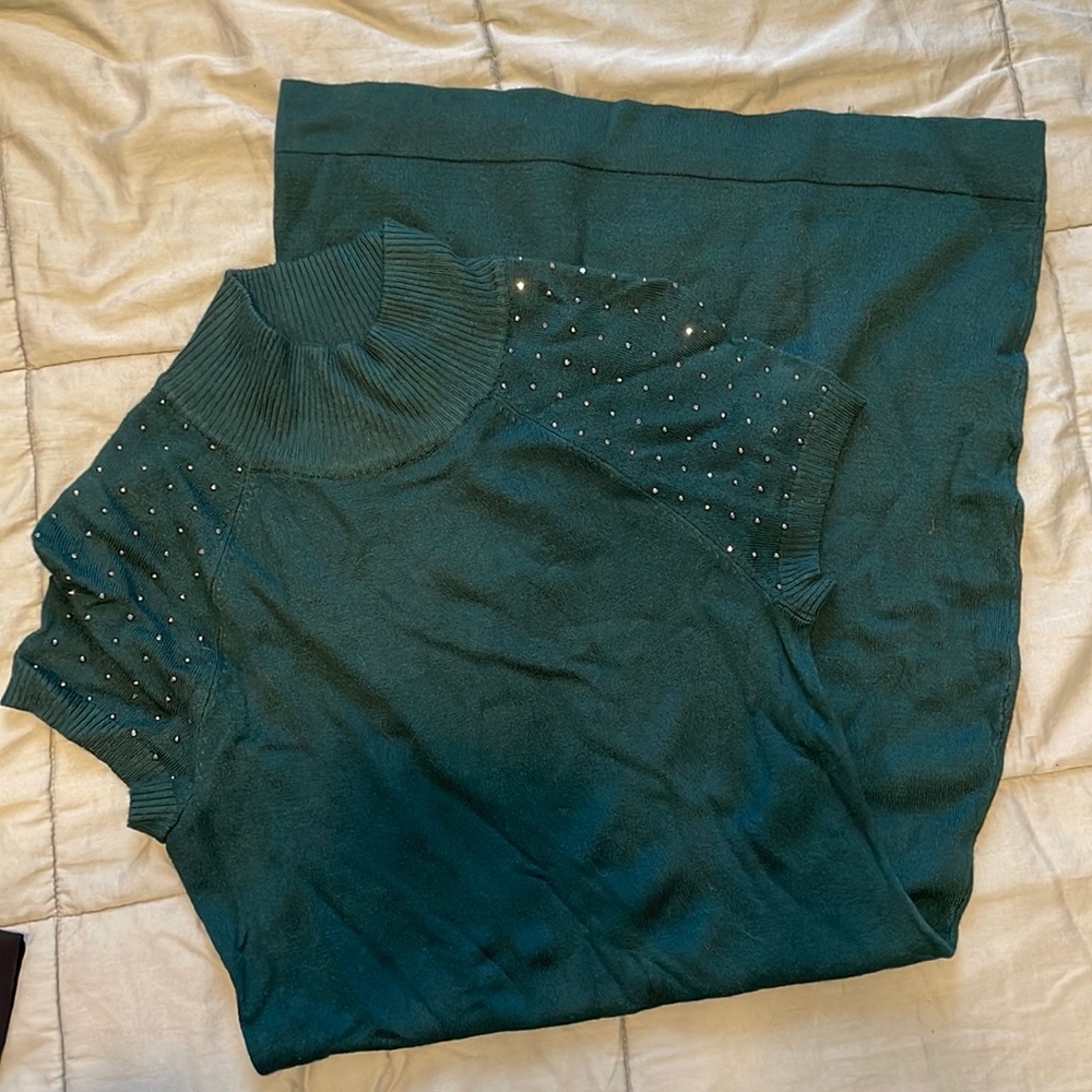 Green sweater dress